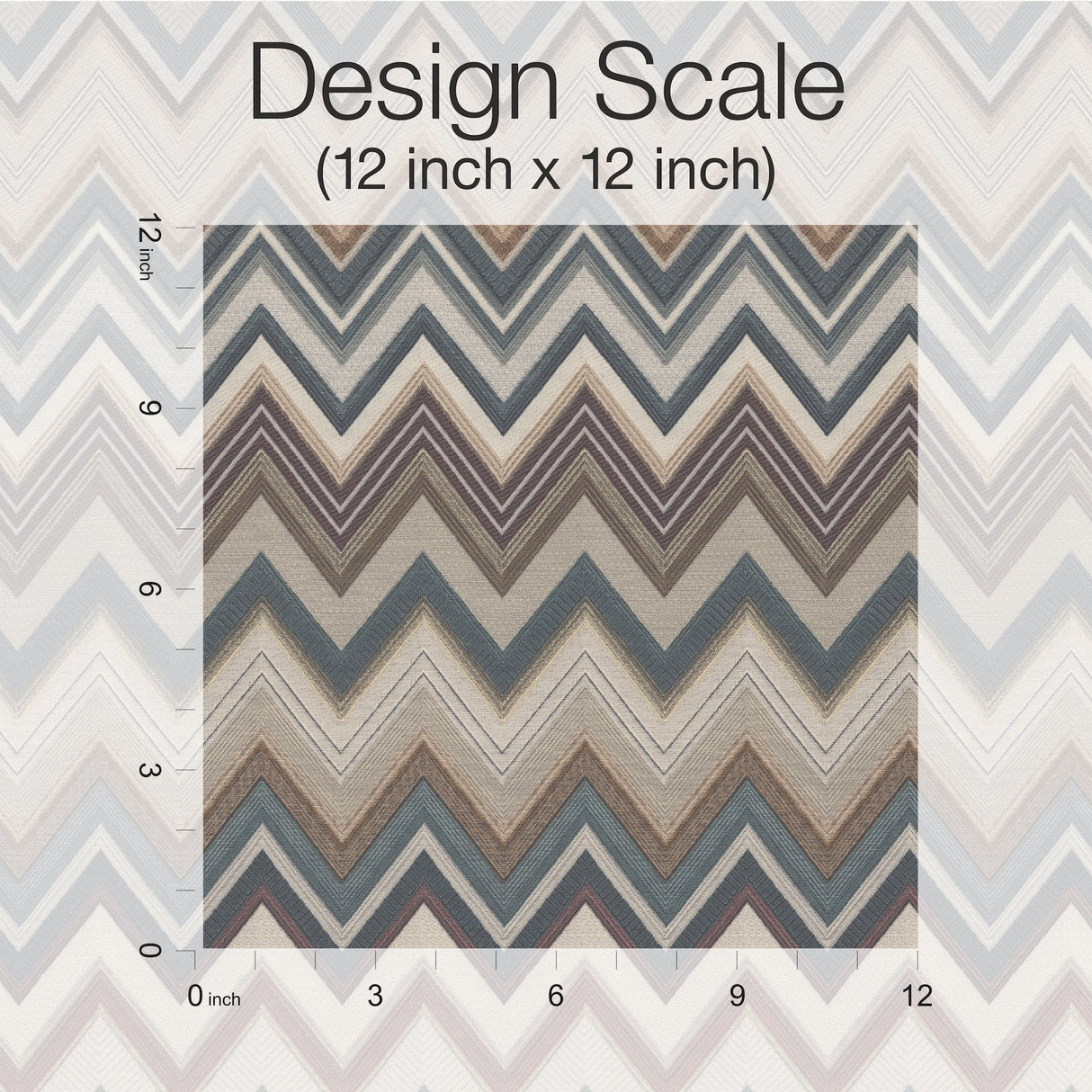 Happy Zigzag Green & Brown Wallpaper with Geometric Chevron Pattern - York MI10332