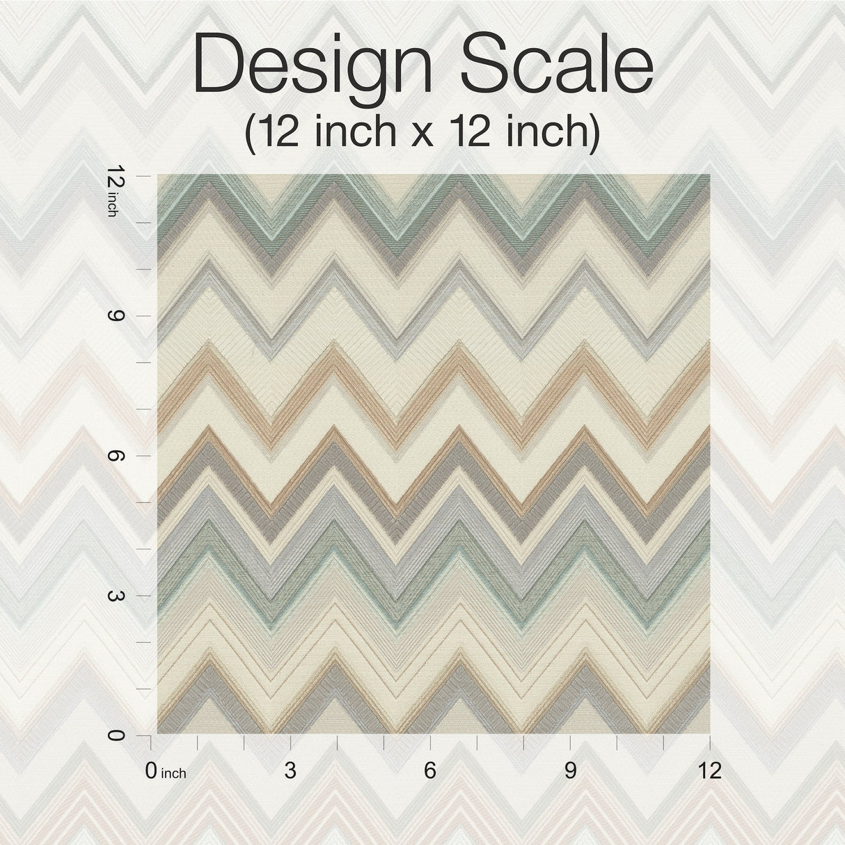 Happy Zigzag Green Wallpaper with Chevron Geometric Pattern, Unpasted Non Woven Mylar - York MI10333