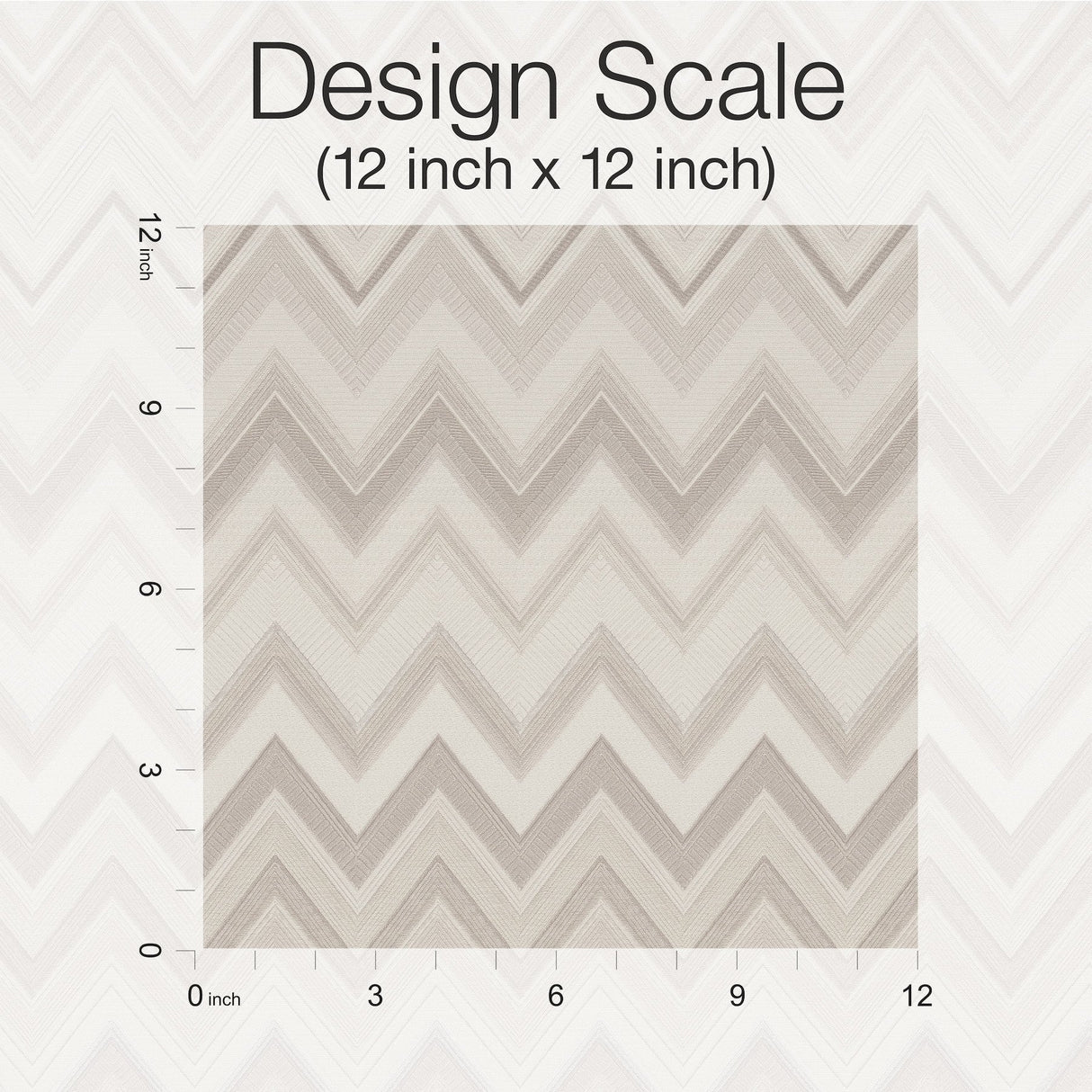 Happy Zigzag Neutral Wallpaper with Geometric Chevron Pattern, Paste-the-Wall Nonwoven Vinyl/Mylar - Missoni MI10334