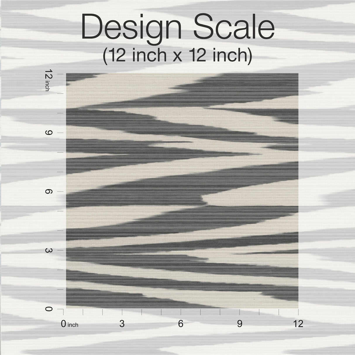 Flamed Zigzag Black & Cream Wallpaper with Geometric Flame Stitch Pattern - York MI10341