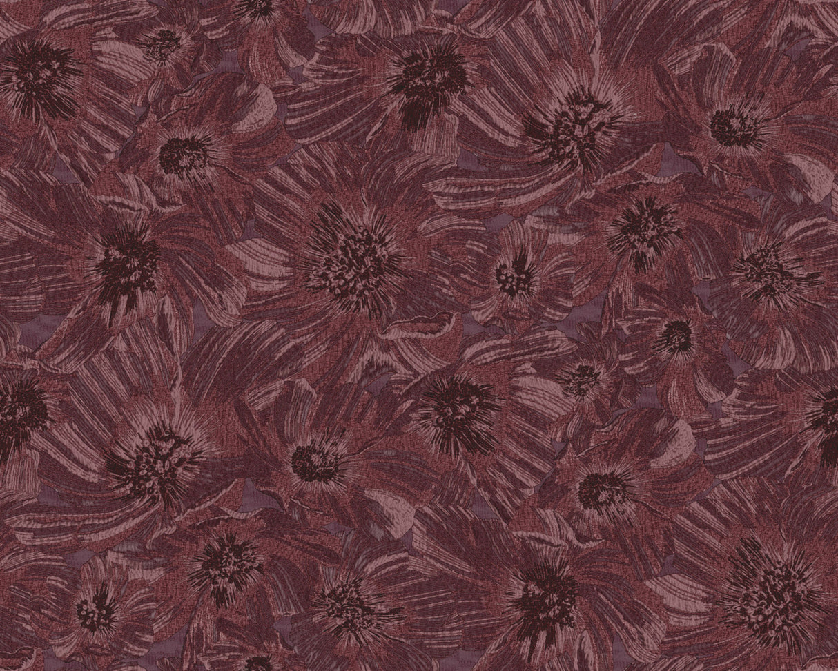 Anemoni Burgundy floral wallpaper detail – Missoni MI10505