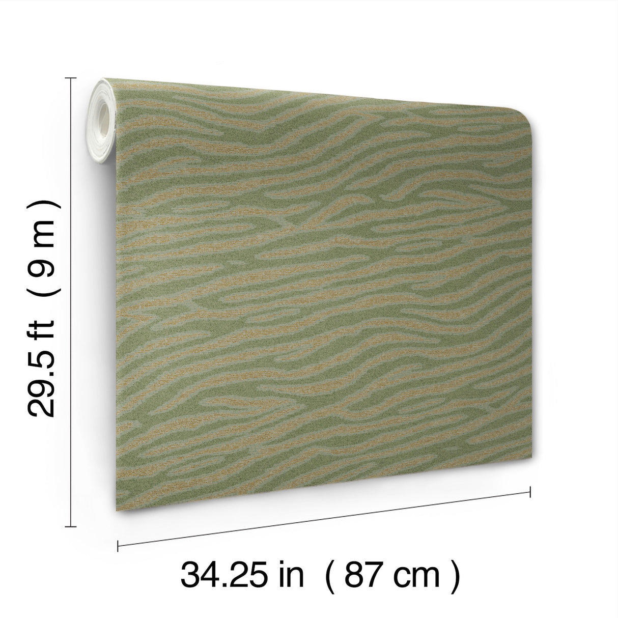 Zambia Green Zebra Stripe by Missoni Home 5 Glam Safari Raffia Grasscloth Non Woven Wallpaper 34.25 in x 29.5 ft Roll - MI10532
