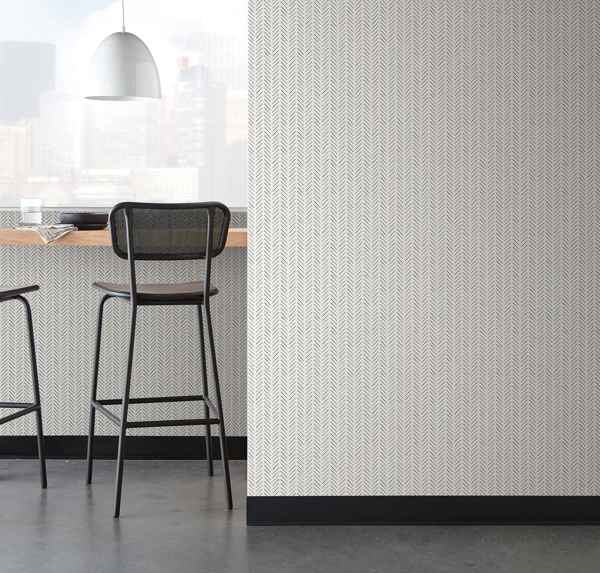 Stroll Charcoal by Magnolia Home Geometric Wallpaper – York Wallcoverings MJ4813