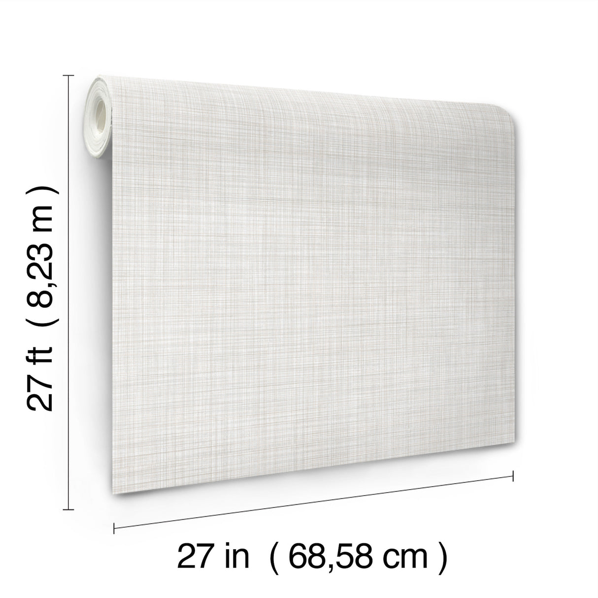 Crossroad Whitewash by Magnolia Home High Performance Relaxed Woven Plaid Transitional Non-Woven Vinyl Wallpaper Roll 27in x 27ft - MJ4821N