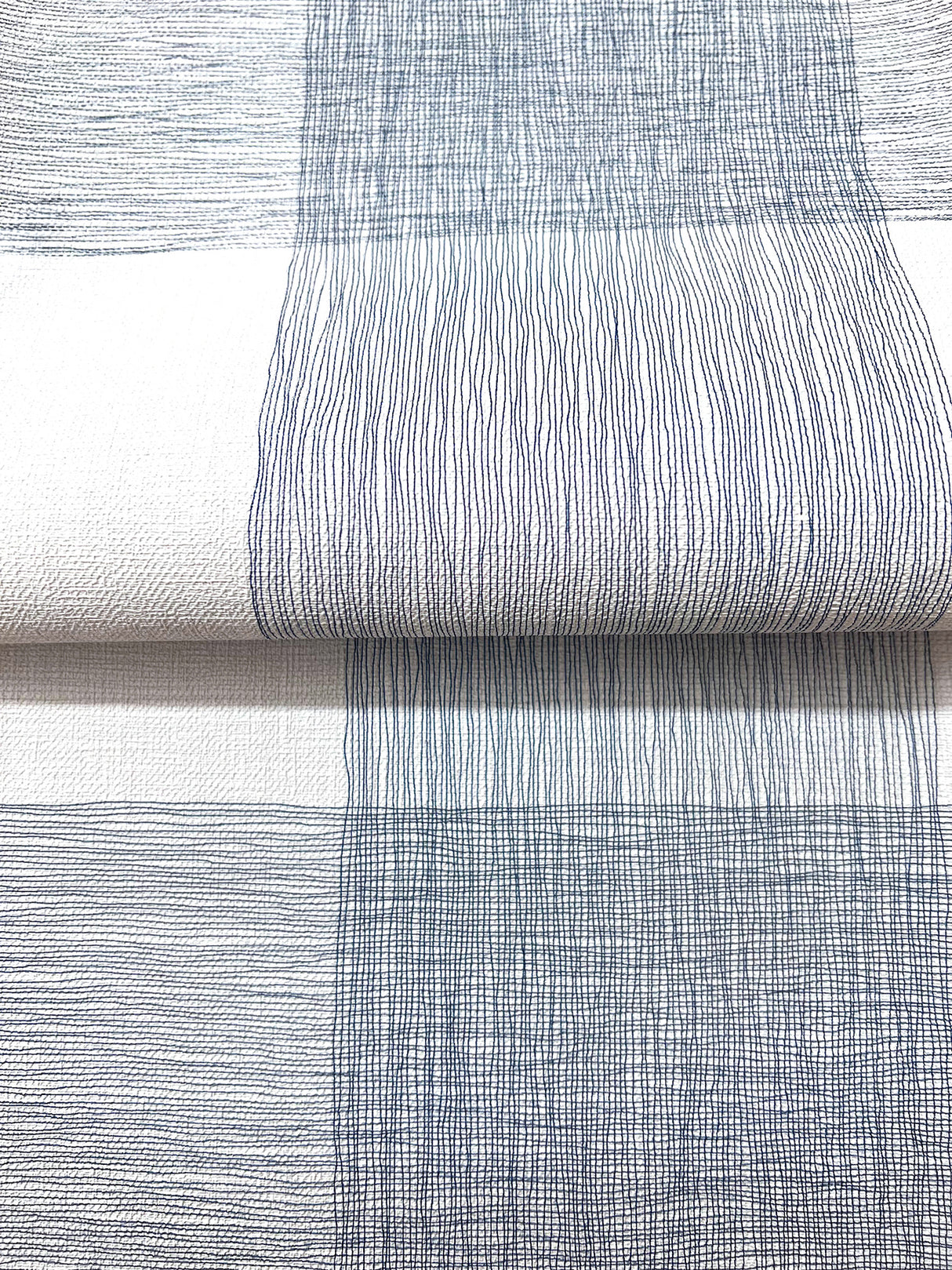 Weft And Weave Indigo by Magnolia Home Plaid Wallpaper – York Wallcoverings MJ4838