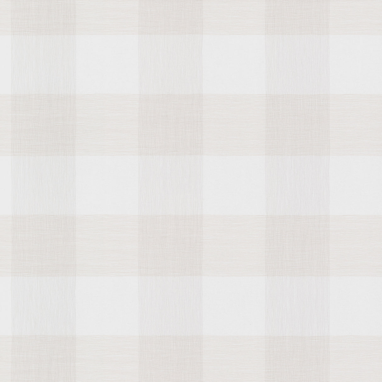 Magnolia Home Weft And Weave Linen Wallpaper MJ4839 swatch in beige and white, 54 in non woven backed vinyl plaid.