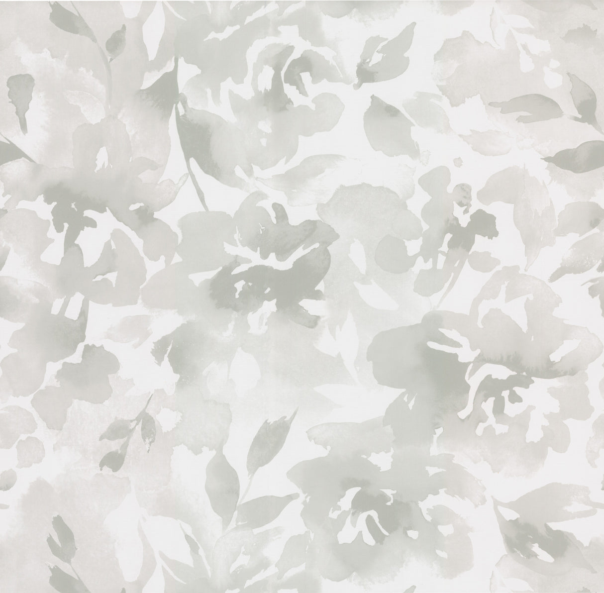 Lakelynn Gravel floral vinyl wallpaper by Magnolia Home, MJ4869, grey watercolor blooms