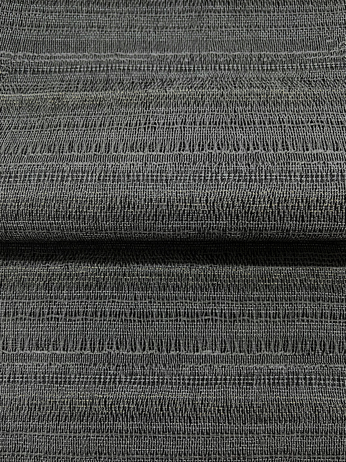 In The Details Charcoal by Magnolia Home Textured Stripes Wallpaper – York Wallcoverings MJ4875