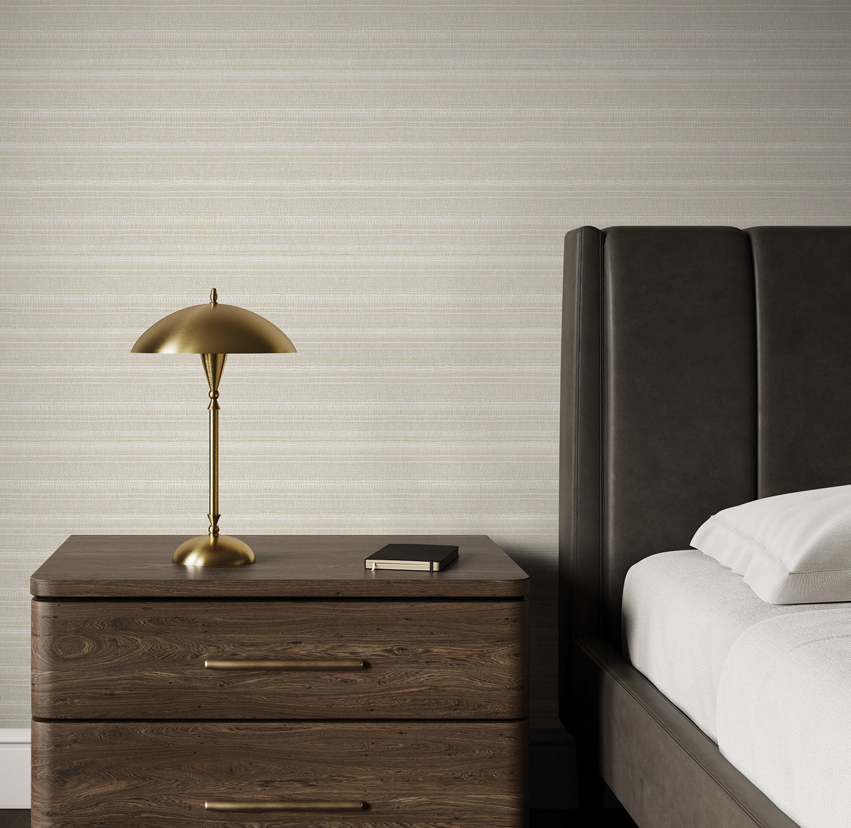 In The Details Linen by Magnolia Home Textured Stripe Wallpaper – York Wallcoverings MJ4878N