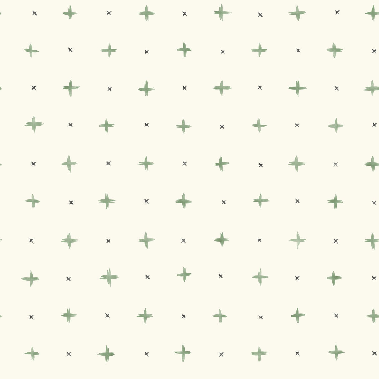 Cross Stitch Green Wallpaper with Hand-Embroidered X Motif - York MK1102