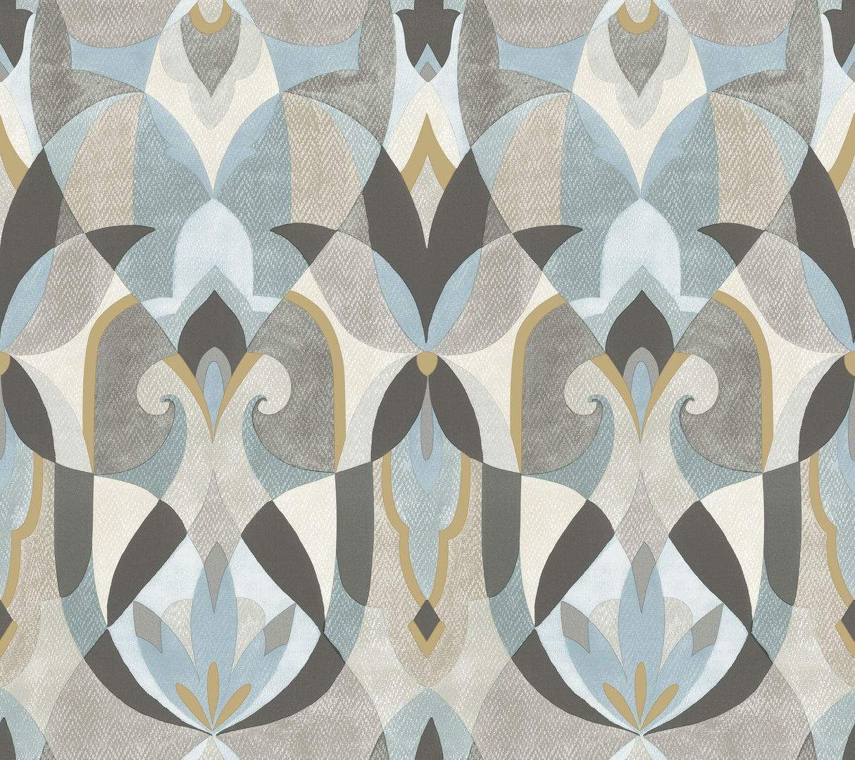 Malta Neutral & Blue Geometric Sure Strip Wallpaper - York MN1921