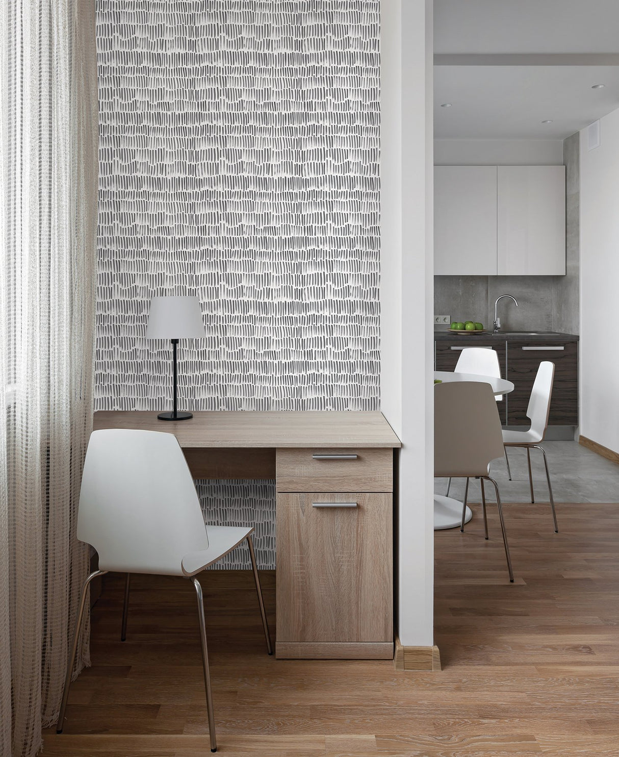 Bailey Brush Stroke Black Peel & Stick Wallpaper with Modern Abstract Geometric Pattern - My Style MS6130