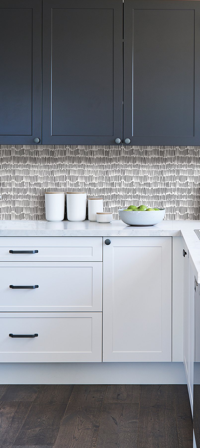 Bailey Brush Stroke Black Peel & Stick Wallpaper with Modern Abstract Geometric Pattern - My Style MS6130