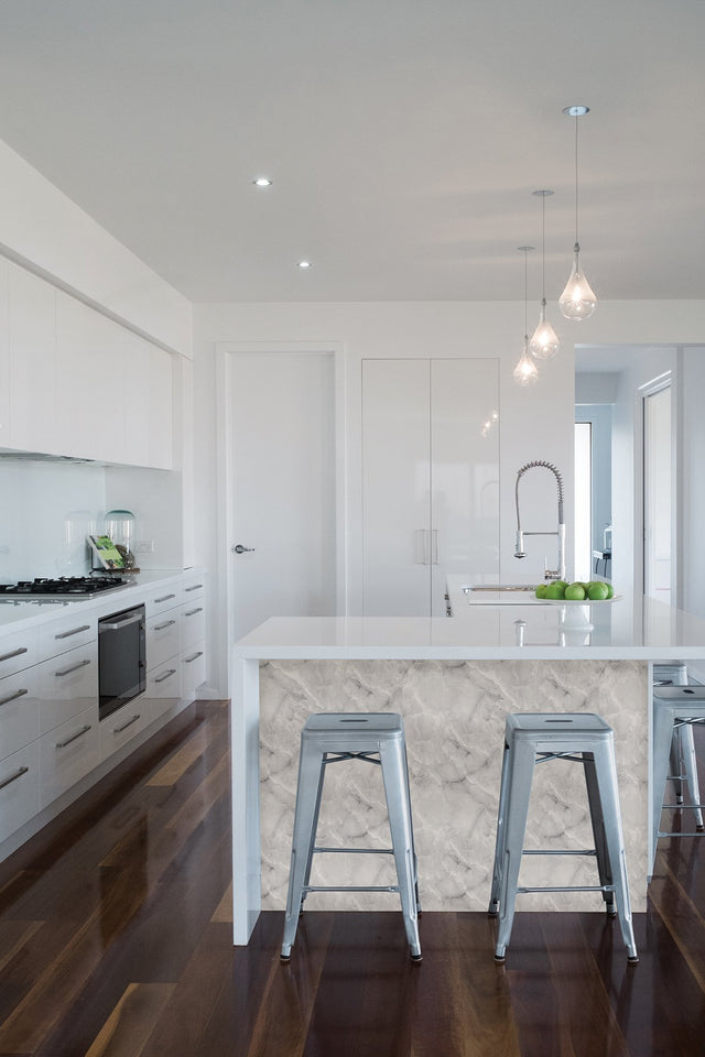 Danby Marble Grey Peel & Stick Wallpaper with Stone Graphic Motif - My Style MS6131