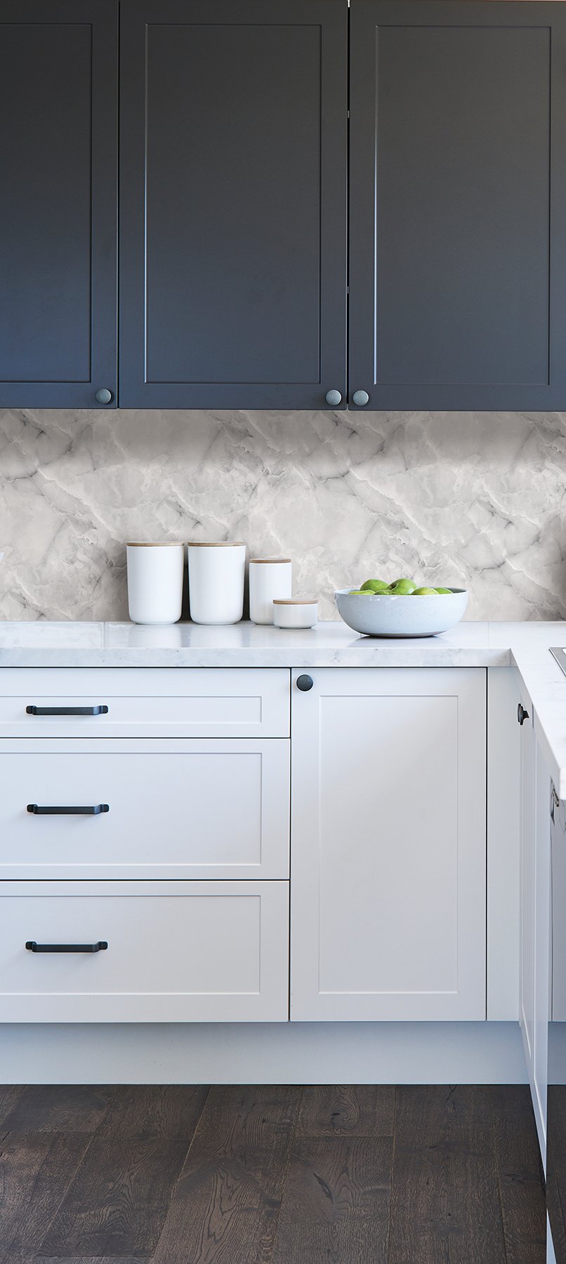 Danby Marble Grey Peel & Stick Wallpaper with Stone Graphic Motif - My Style MS6131