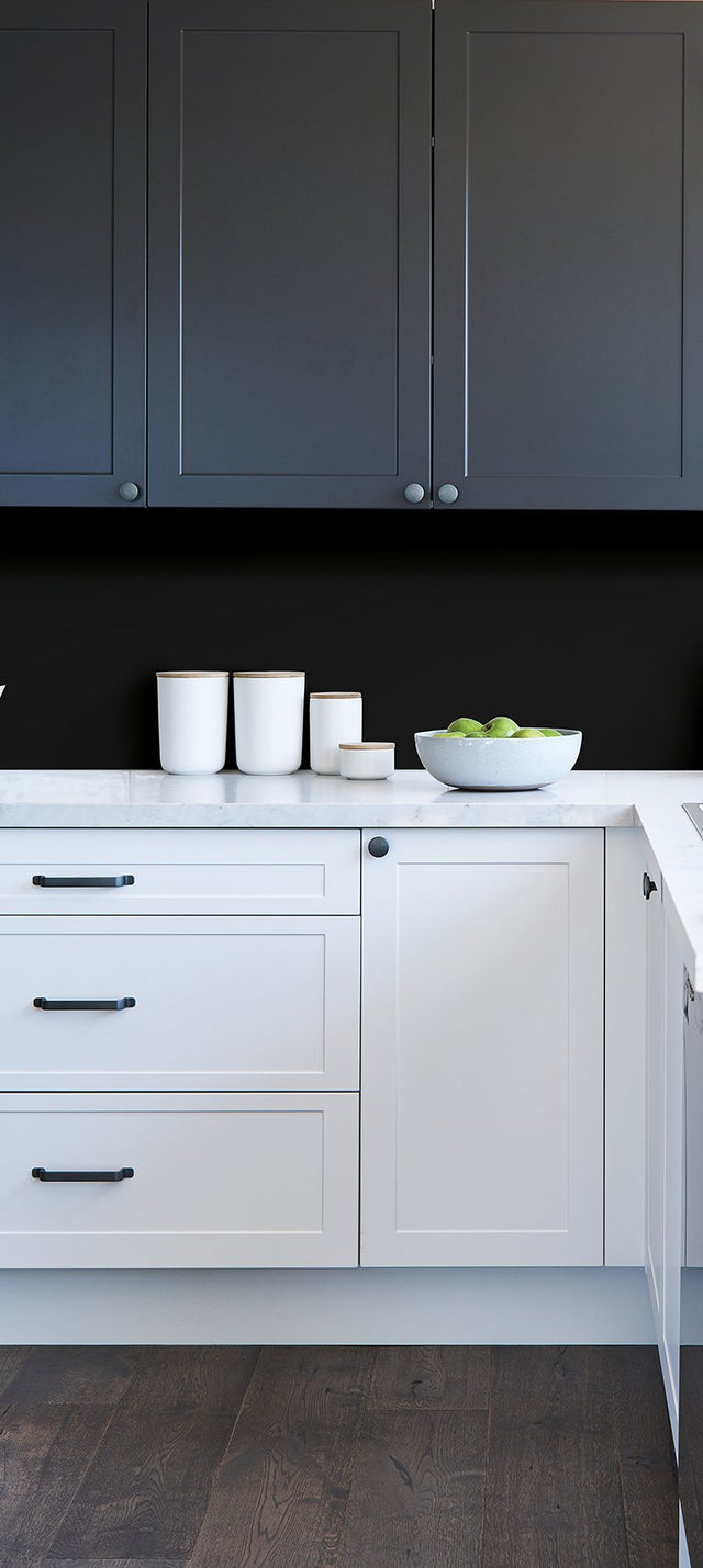 Inkwell Black Peel & Stick Wallpaper with Solid Feature Wall Graphic - My Style MS6132