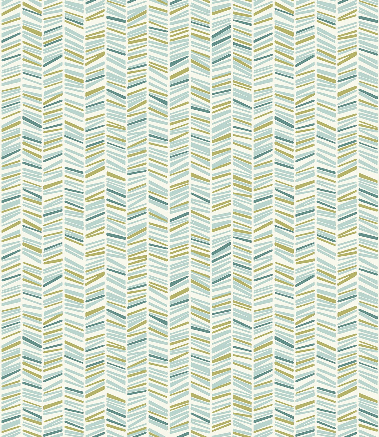Ivan Broken Chevron Green Peel & Stick Wallpaper with Coastal Graphic Chevron Pattern - Brewster MS6133