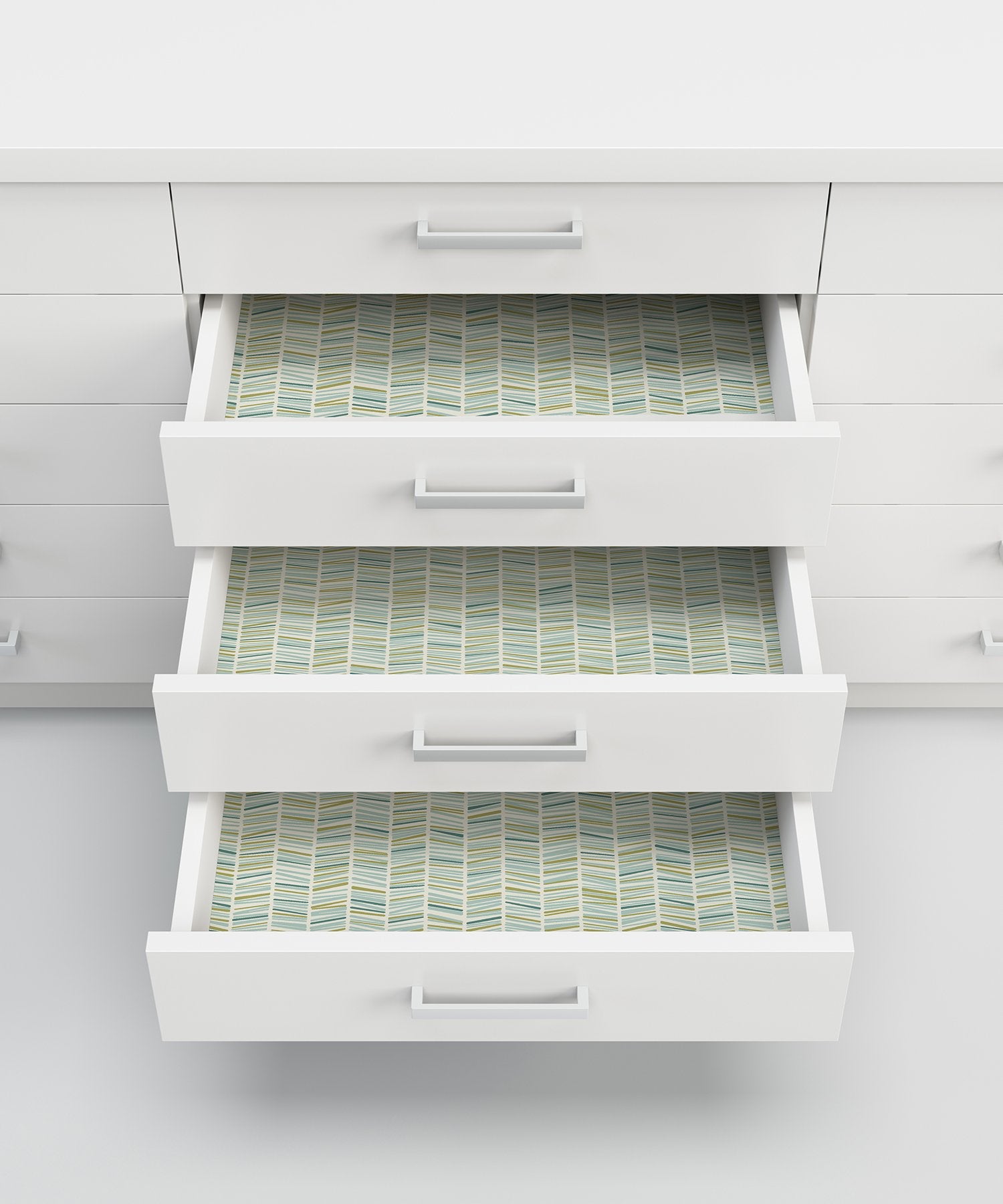 Ivan Broken Chevron Green Peel & Stick Wallpaper with Coastal Graphic Chevron Pattern - Brewster MS6133