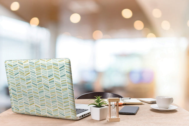 Ivan Broken Chevron Green Peel & Stick Wallpaper with Coastal Graphic Chevron Pattern - Brewster MS6133