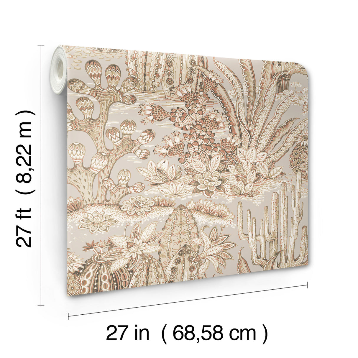 Lotus Land Cacti Baked Clay by York Wallcoverings Wallpaper – York Wallcoverings MT5632