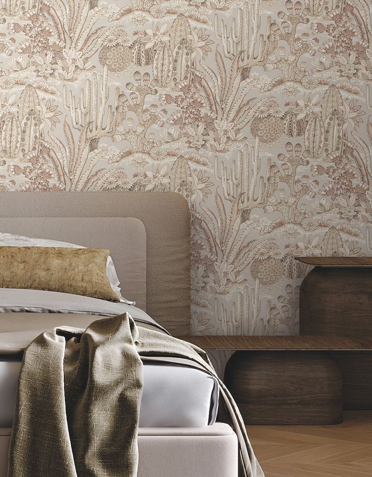 Lotus Land Cacti Baked Clay by York Wallcoverings Wallpaper – York Wallcoverings MT5632