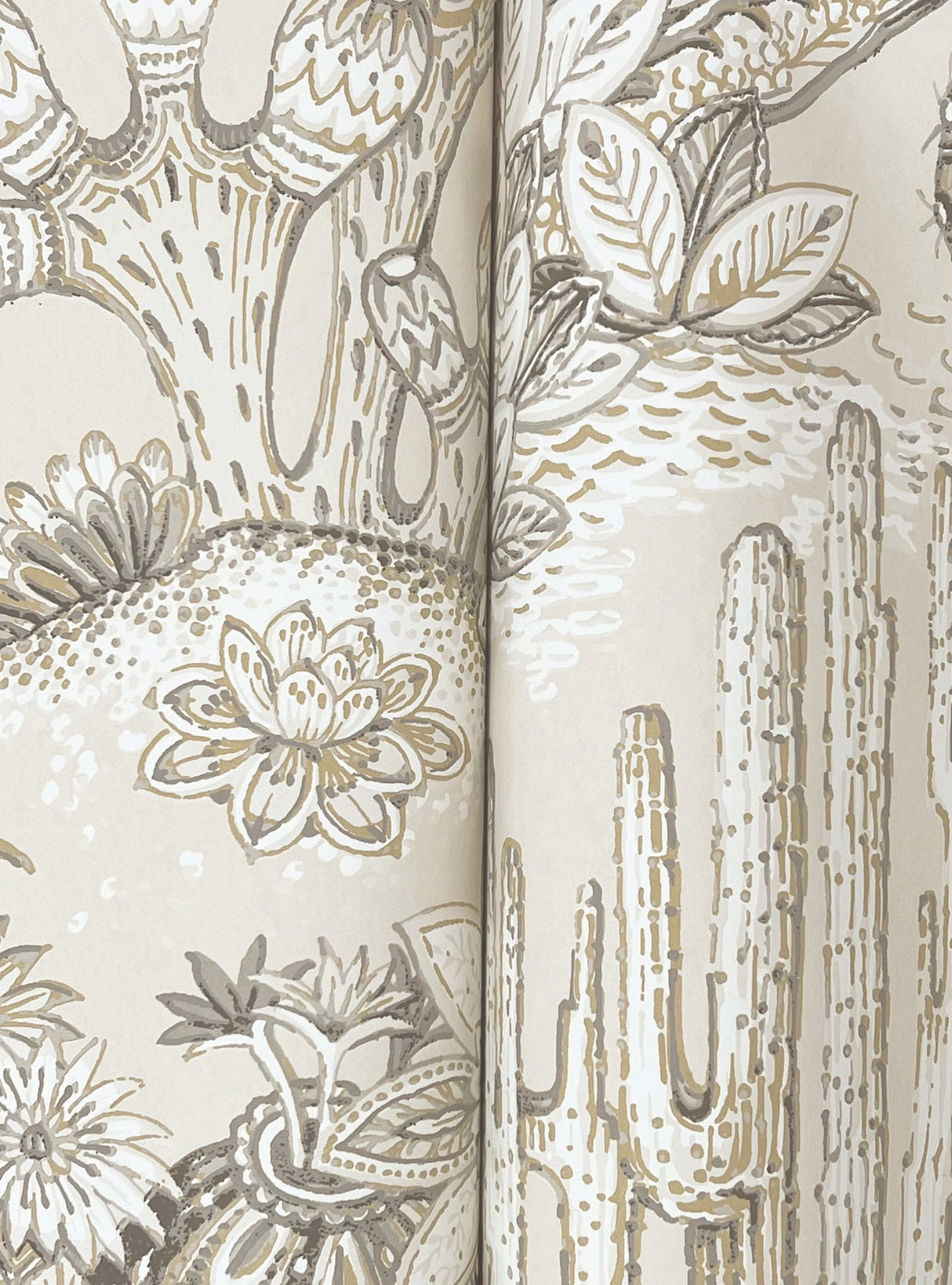 Lotus Land Cacti Dune by York Wallcoverings Non Woven Wallpaper – York Wallcoverings MT5633