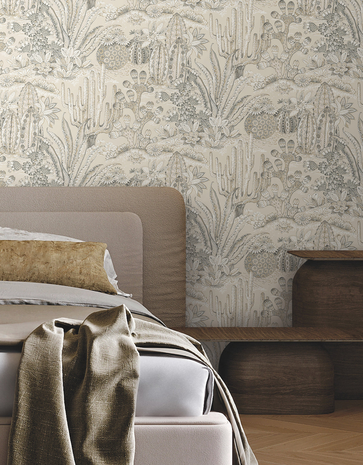 Lotus Land Cacti Dune by York Wallcoverings Non Woven Wallpaper – York Wallcoverings MT5633