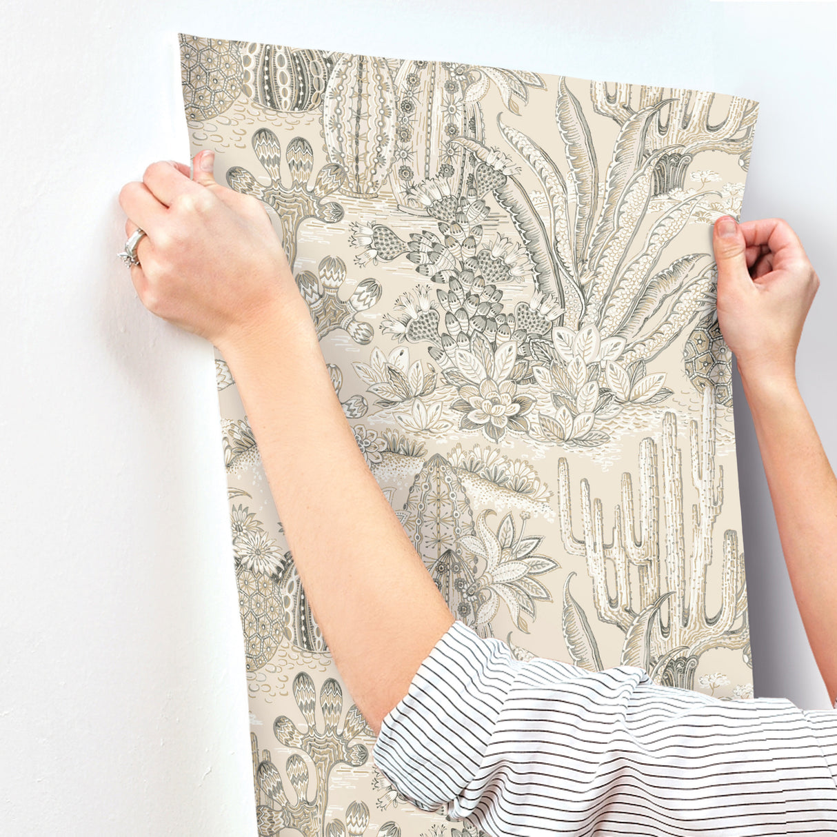 Lotus Land Cacti Dune by York Wallcoverings Non Woven Wallpaper – York Wallcoverings MT5633
