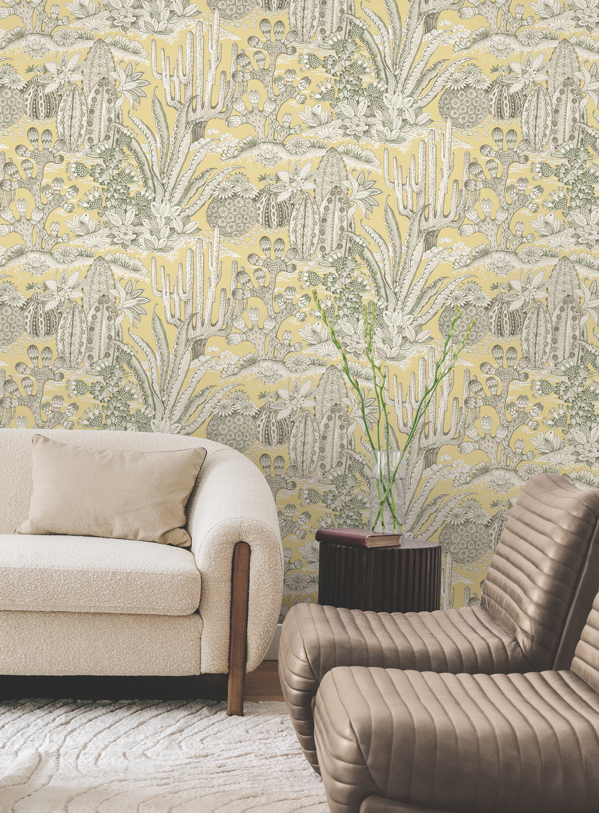 Lotus Land Cacti Sunshine by York Wallcoverings Novelty Wallpaper – York Wallcoverings MT5635