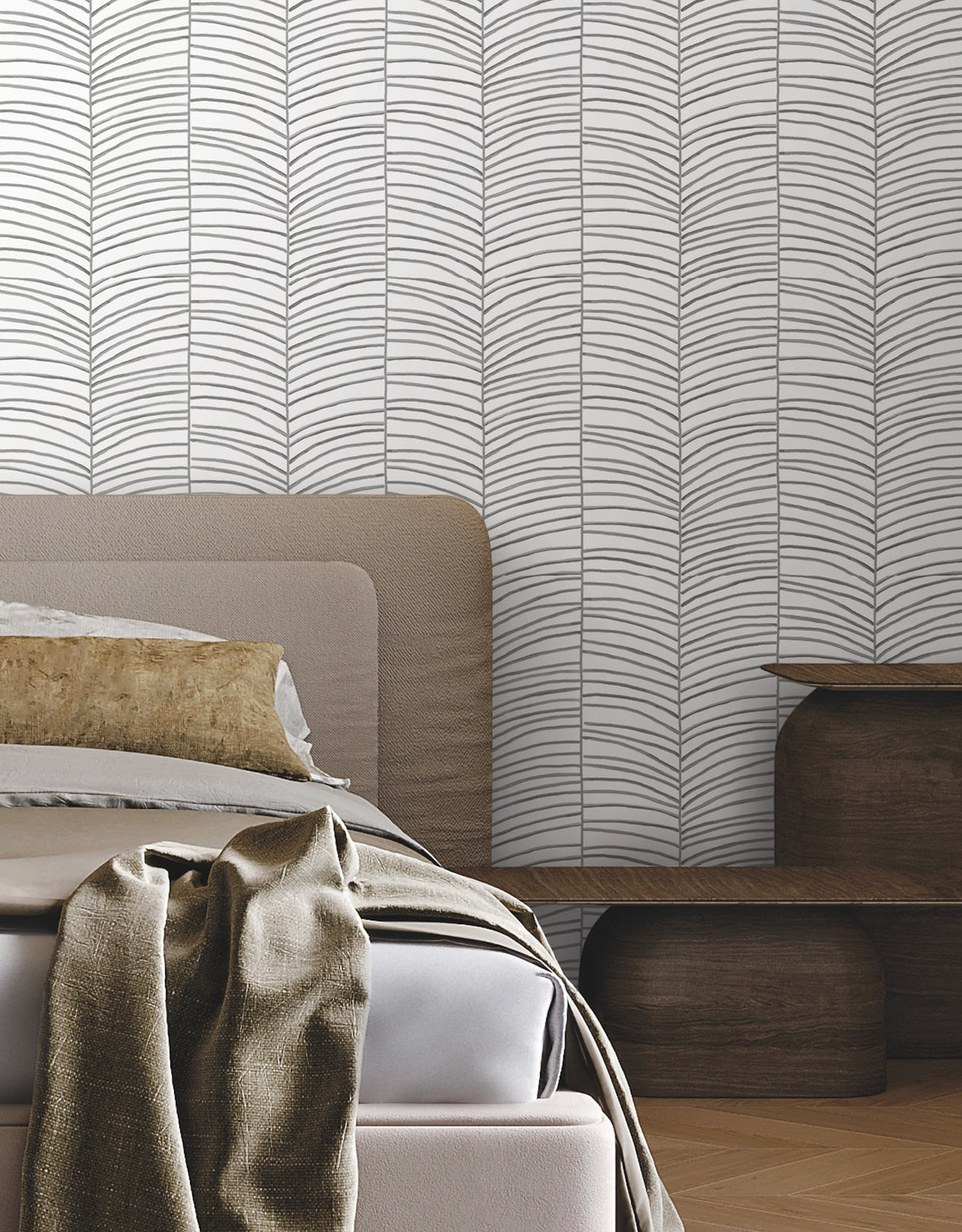 Cascade Palm Chevron Onyx by York Wallcoverings Non Woven Wallpaper – York Wallcoverings MT5673