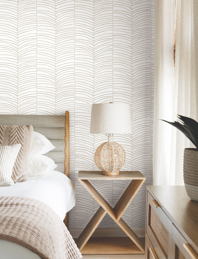 Cascade Palm Chevron Dune by York Wallcoverings Chevron Wallpaper – York Wallcoverings MT5675
