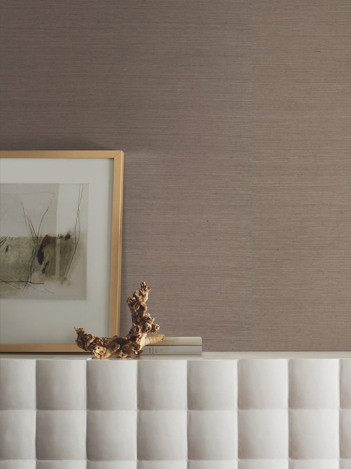 Sisal Grasscloth Brown Wallpaper with Woven Grass Texture - York MW9270