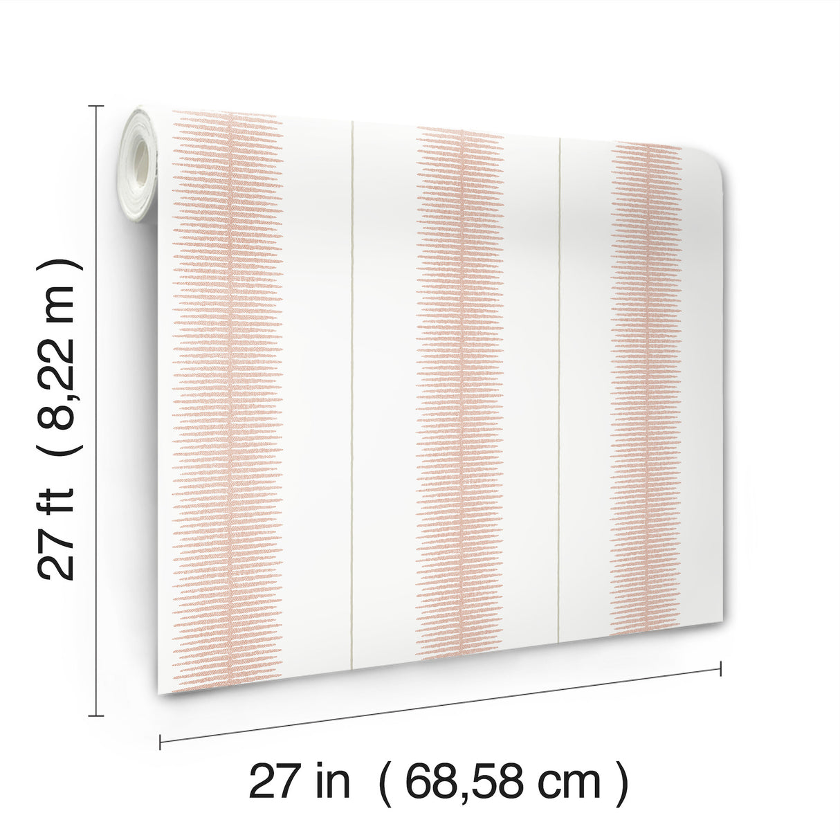 Tandem Stripe Brick by Ronald Redding Astoria Collection Contemporary Metallic Feathered Column Striped Non-Woven Wallpaper - MX9613
