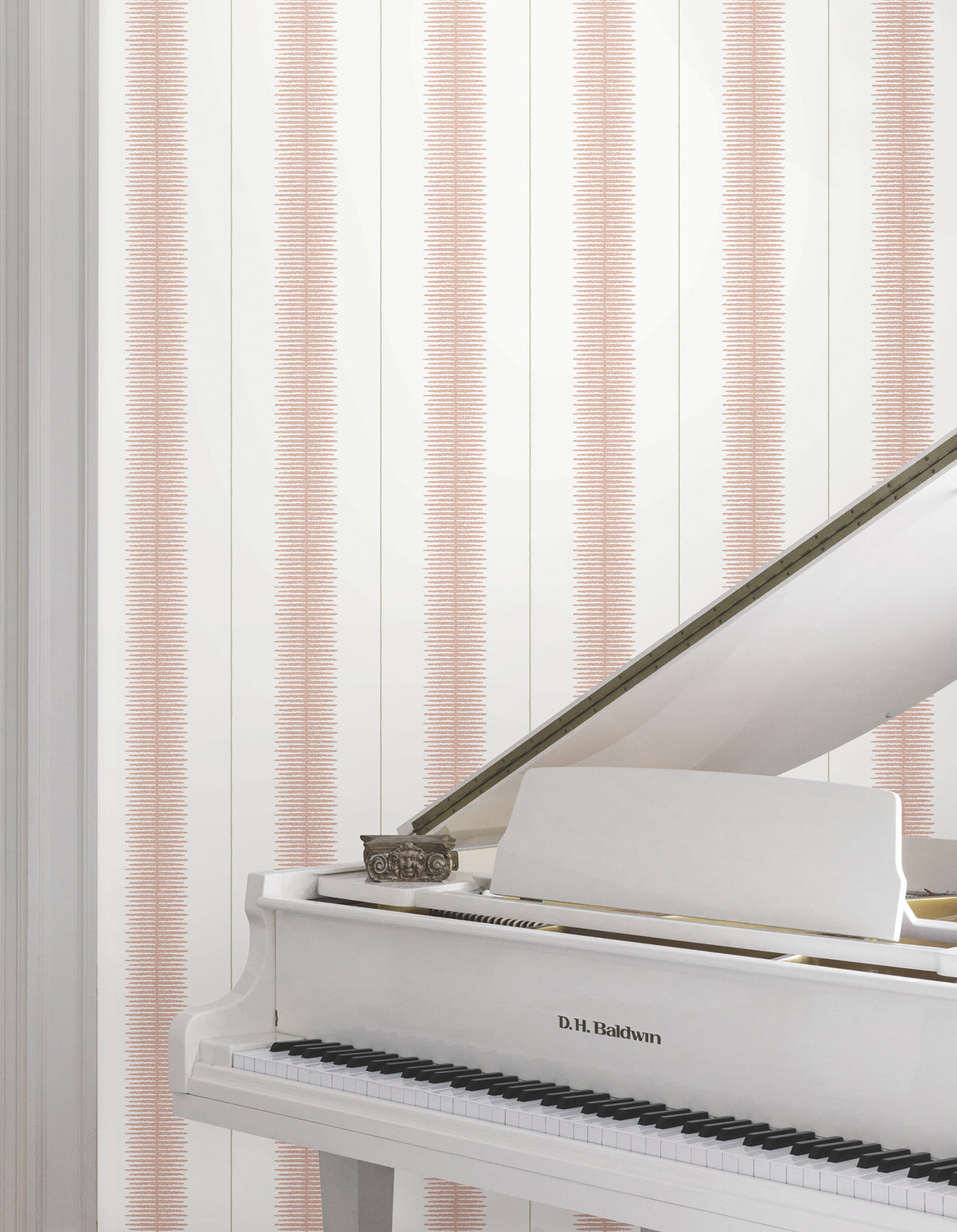 Tandem Stripe Brick by Ronald Redding Astoria Collection Contemporary Metallic Feathered Column Striped Non-Woven Wallpaper - MX9613