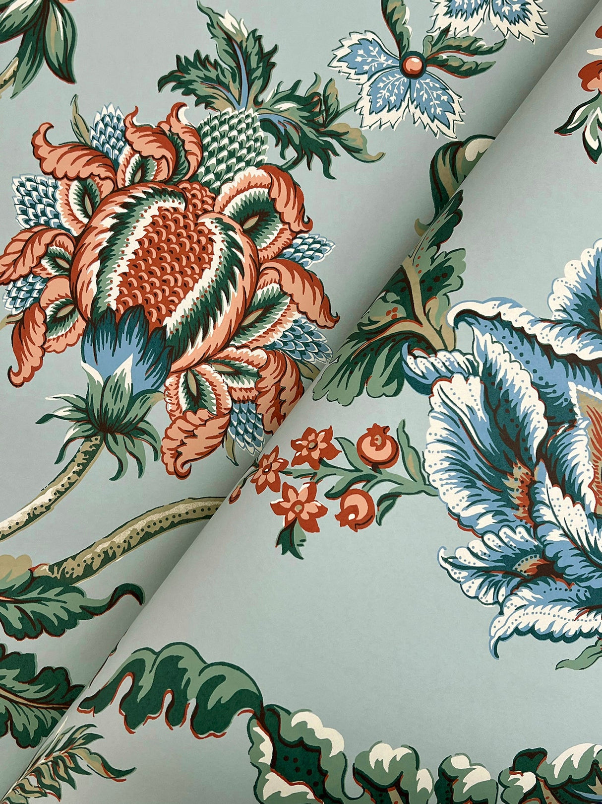 Monroe Teal by Ronald Redding Floral Wallpaper- York Designer Series MX9622W
