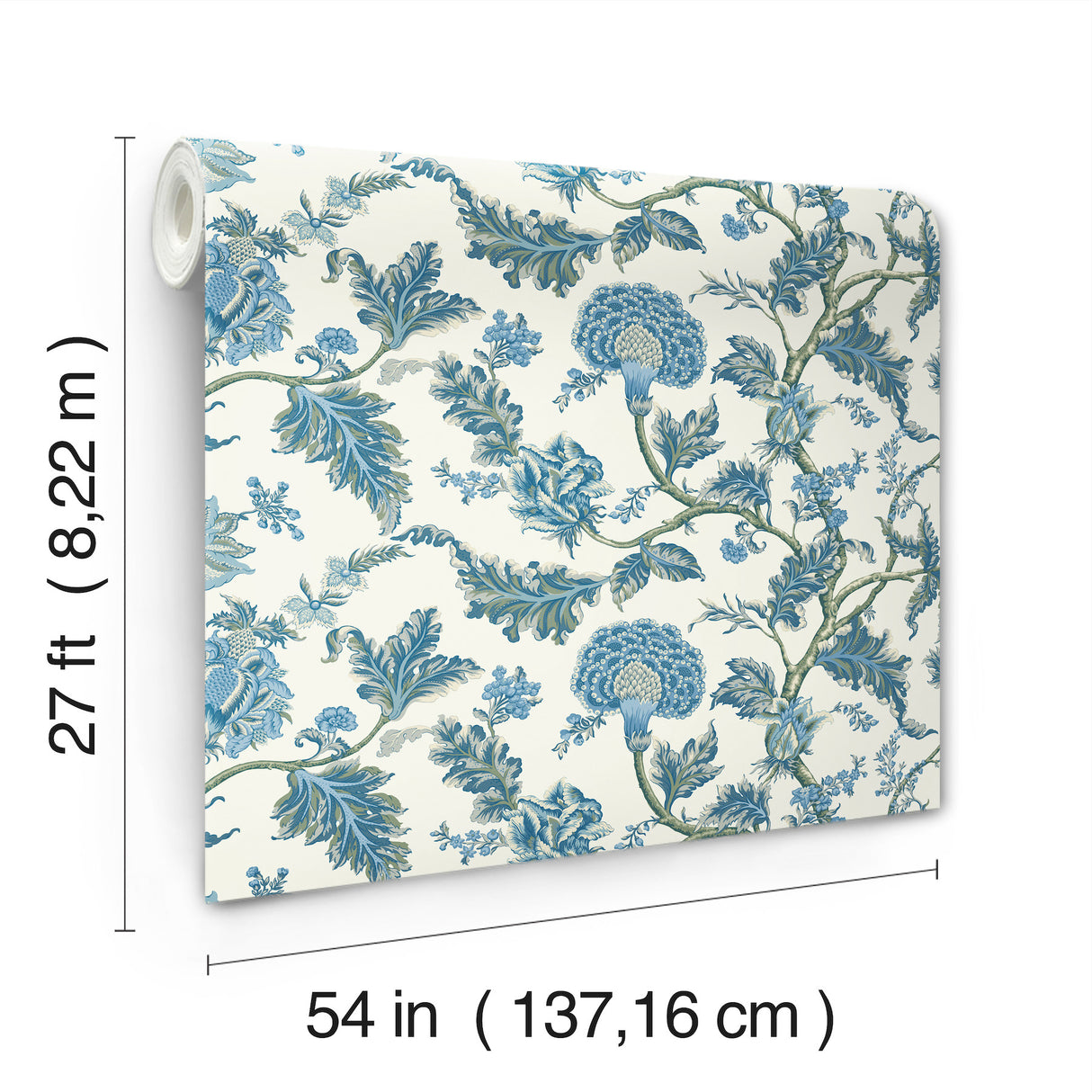 Monroe Blue by Ronald Redding Floral Wallpaper – York Designer Series MX9624W
