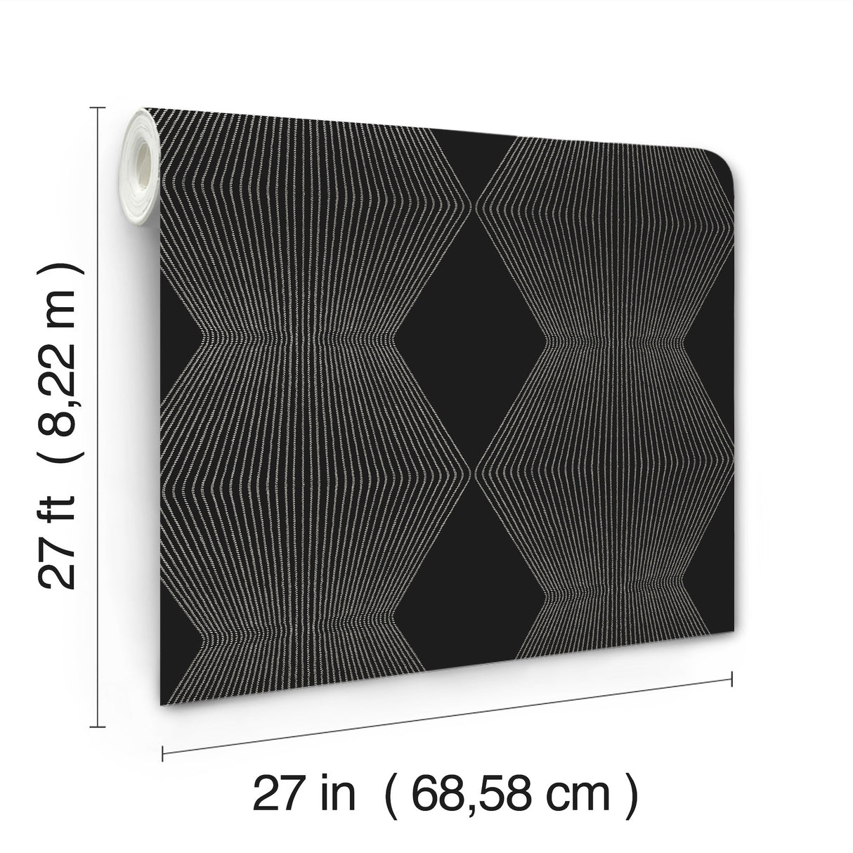 Diamond Legacy Black by Ronald Redding Geometric Wallpaper- York Designer Series MX9631