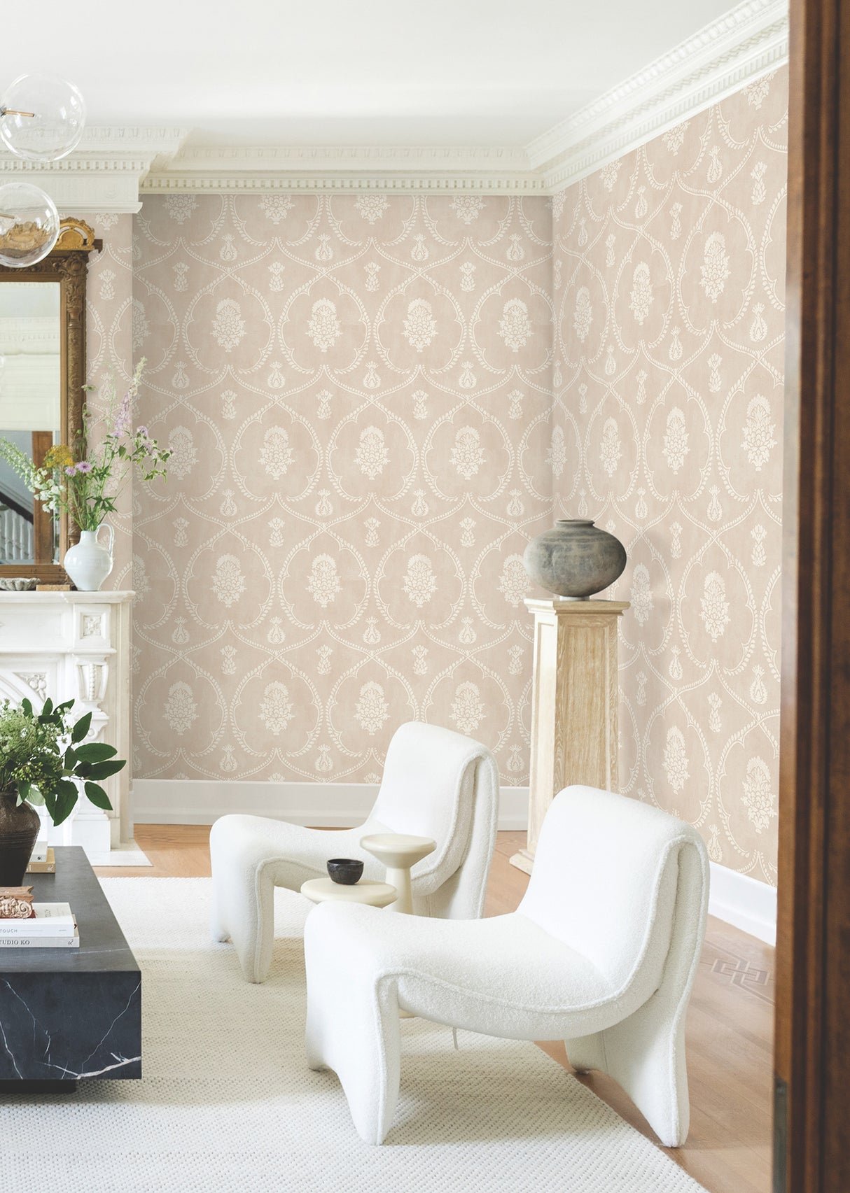 Royal Damask Blush by Ronald Redding Wallpaper – York Designer Series MX9646