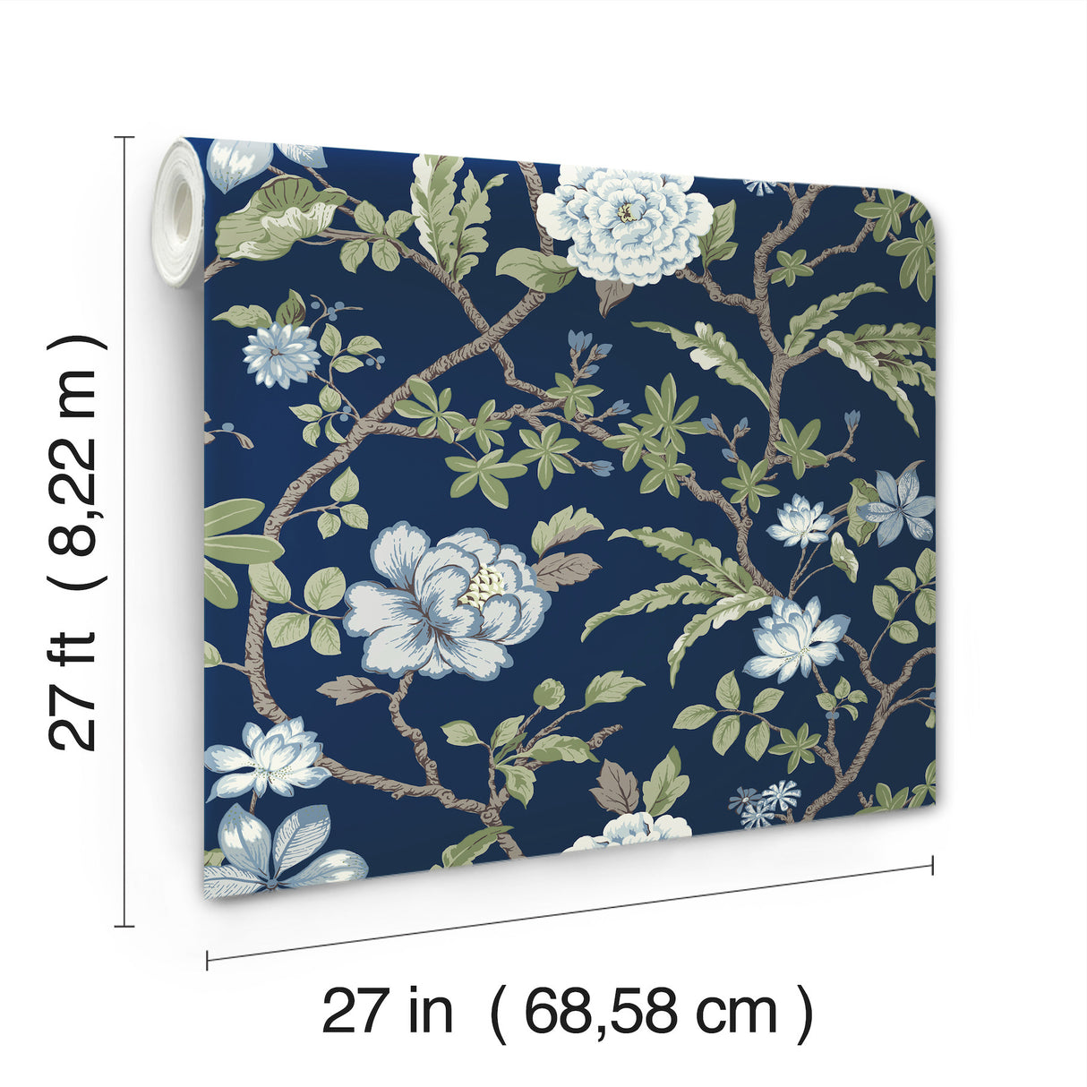 Courtyard Botanical Navy by Ronald Redding Wallpaper – York Designer Series MX9652