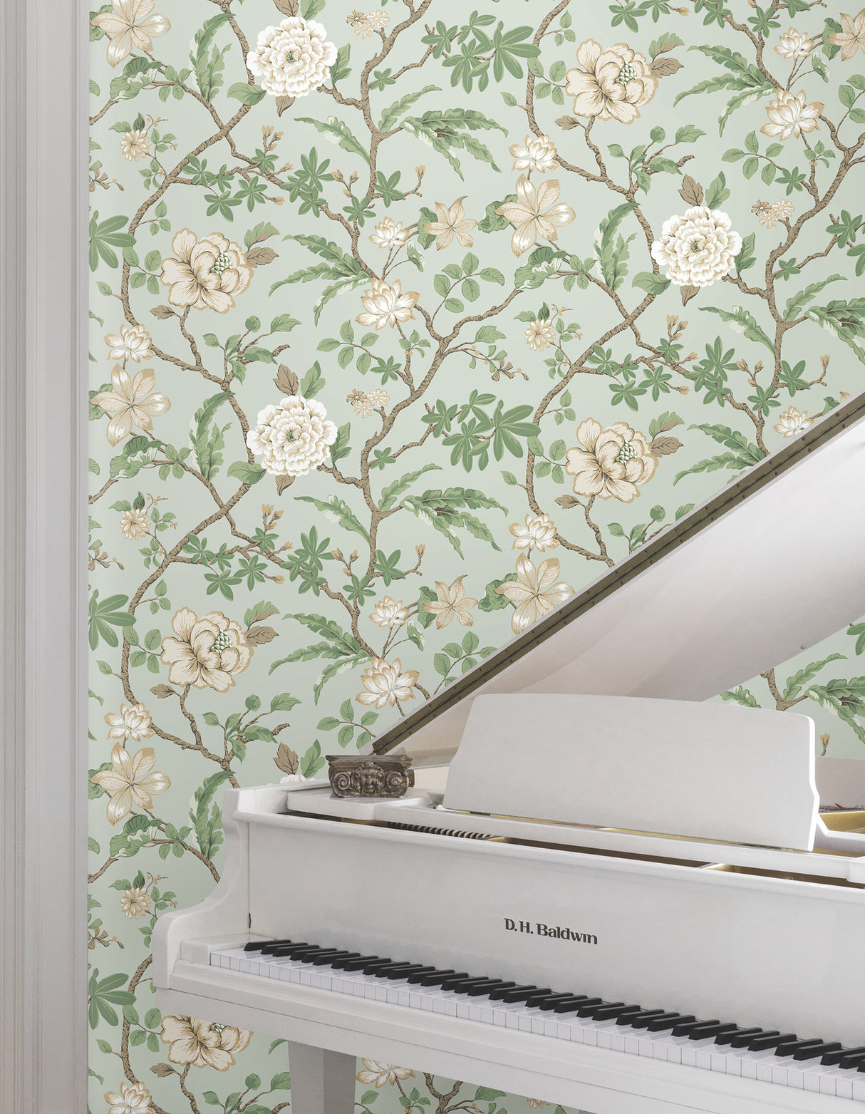 Courtyard Botanical Pale Blue by Ronald Redding Wallpaper- York Designer Series MX9654