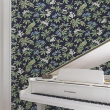 Peacock Estate Navy by Ronald Redding Wallpaper- York Designer Series MX9661