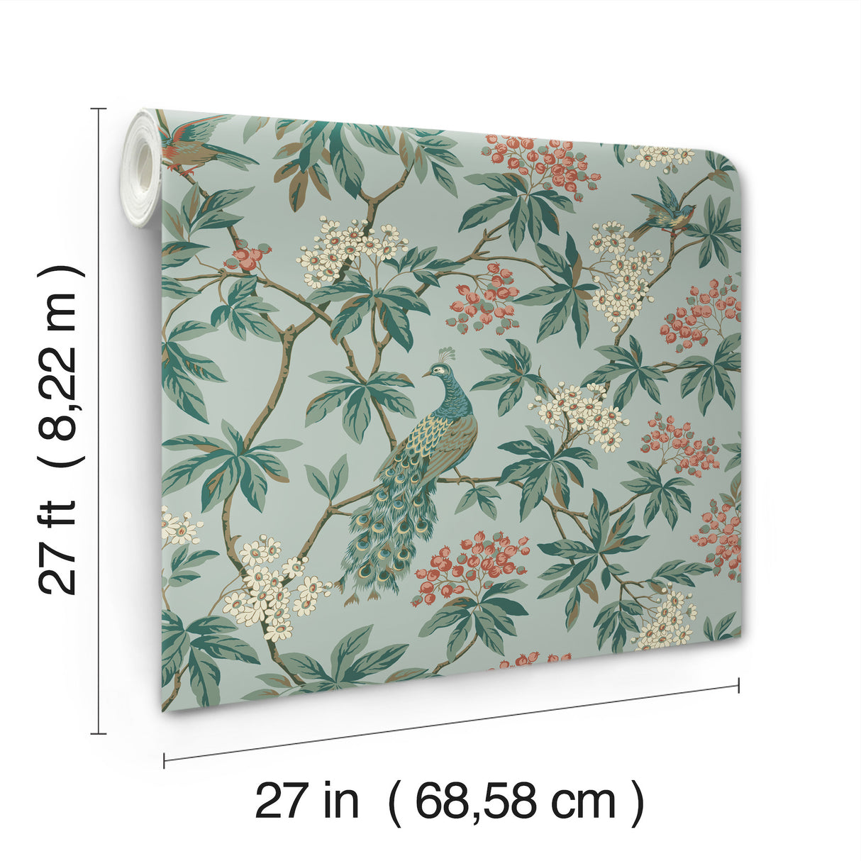 Peacock Estate Blue by Ronald Redding Wallpaper – York Designer Series MX9663