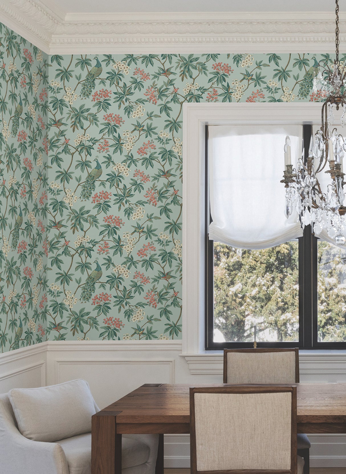 Peacock Estate Blue by Ronald Redding Wallpaper – York Designer Series MX9663