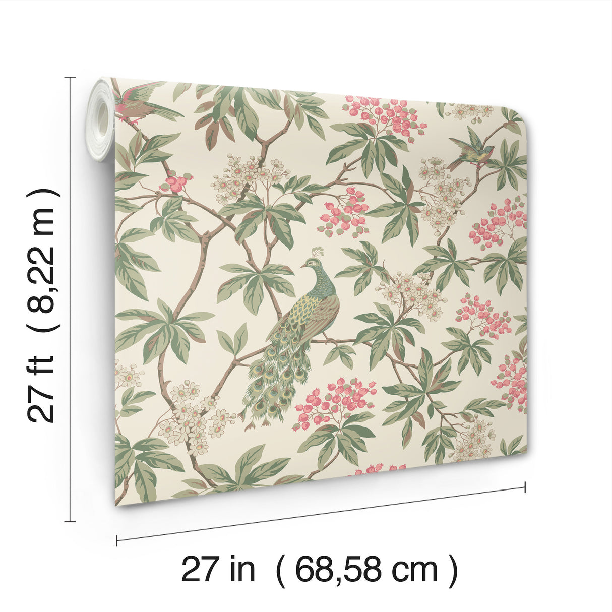 Peacock Estate Cream by Ronald Redding Wallpaper – York Designer Series MX9665