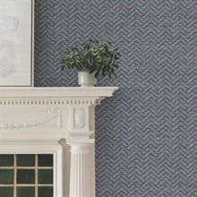 Regent Navy by Ronald Redding Chevron Wallpaper – York Designer Series MX9675