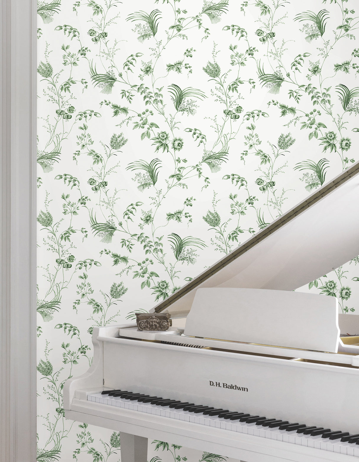 Floral Lace Green by Ronald Redding Non Woven Wallpaper- York Designer Series MX9680
