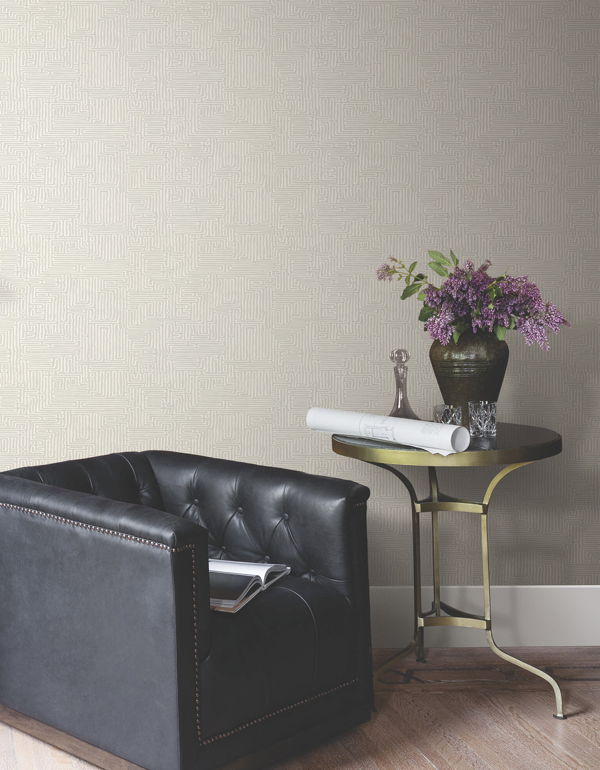 Passages Grey by Ronald Redding Geometric Wallpaper- York Designer Series MX9687
