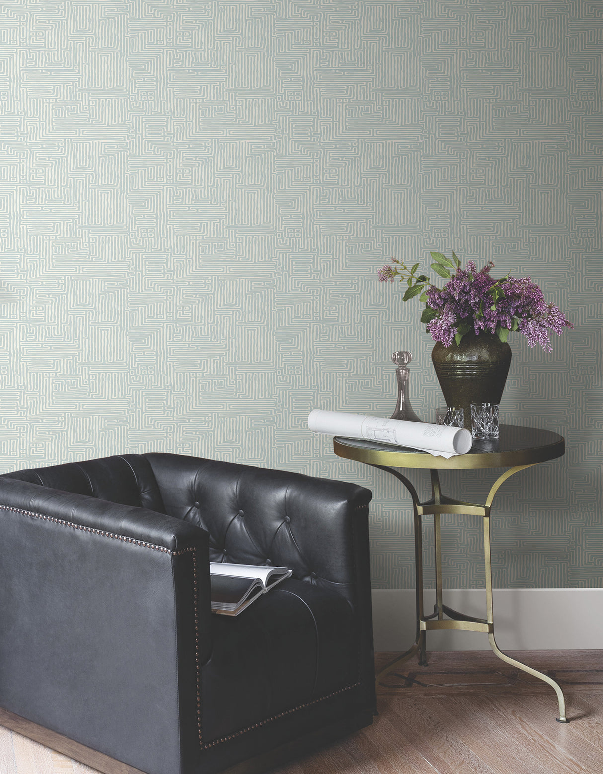 Passages Blue by Ronald Redding Geometric Wallpaper- York Designer Series MX9689