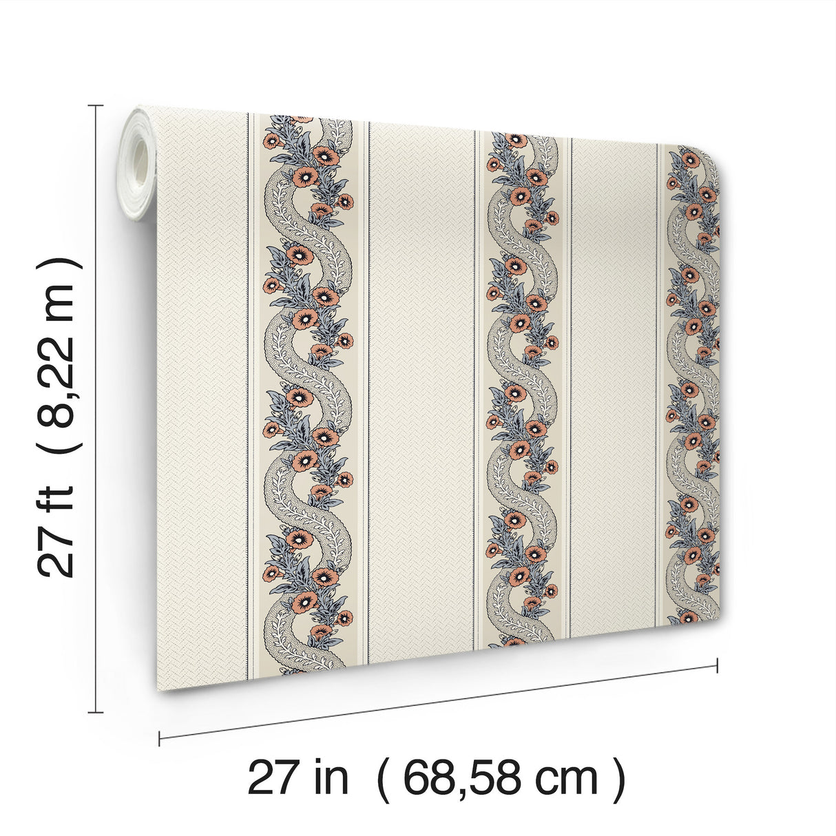 Abbey's Garland Coral by Ronald Redding Floral Wallpaper – York Designer Series MX9696