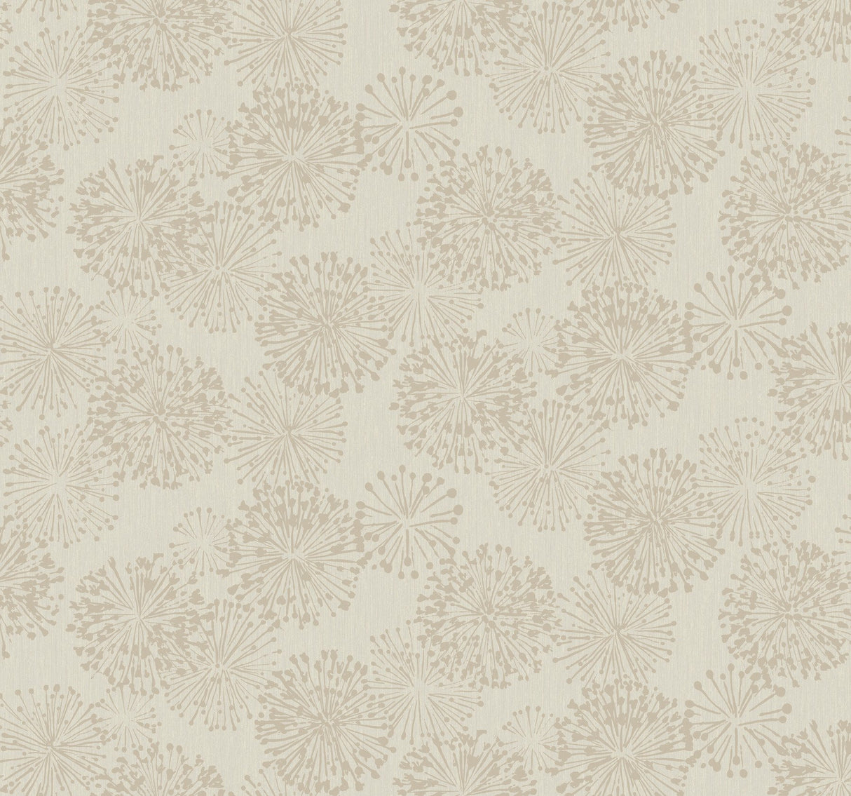 Grandeur Taupe Wallpaper with Botanical Allium Burst Motif - York NA0579